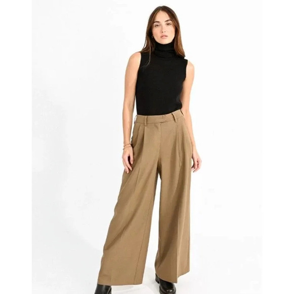 Molly Bracken Tobacco Woven Palazzo Trouser  Pants SZ XS - Picture 1 of 11